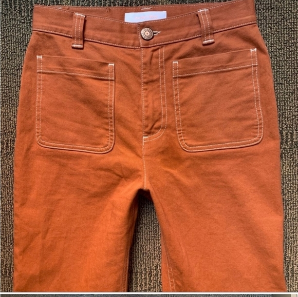 SEE BY CHLOÉ - Contrast stitch flared pamts, in Orange, 34 fr - Picture 3 of 5